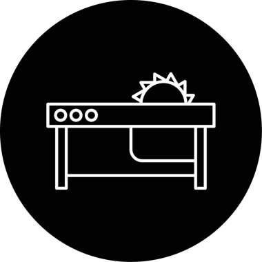 Tablo Testere Vektörü Kabartma Simgesi Tasarımı