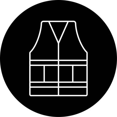 Yelek Vektörü Şekil Simgesi Tasarımı