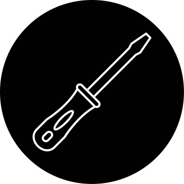 Tornavida Vektörü Kabartma Simgesi Tasarımı