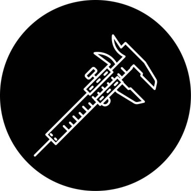 Caliper Vektör Kabartma Simgesi Tasarımı