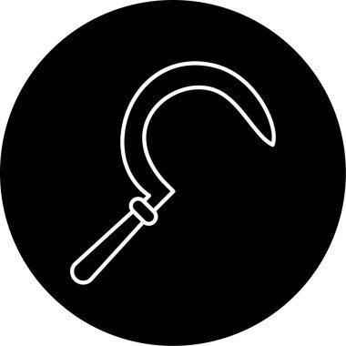 Orak Vektör Kabartma Simgesi Tasarımı