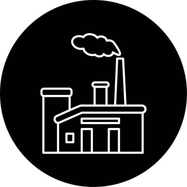 Fabrika Vektörü Şekil Simgesi Tasarımı