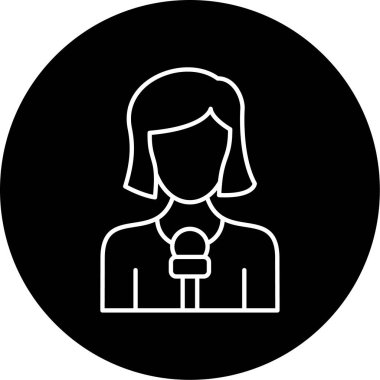 Bayan Muhabir Vektör Sembol Tasarımı