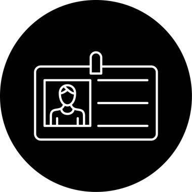 Kimlik kartı simgesi, vektör illüstrasyonu