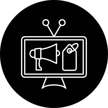 reklam, reklam, ikon, vektör illüstrasyonu