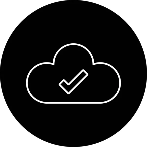 Vector Cloud Check Glyph Icon Design — стоковый вектор