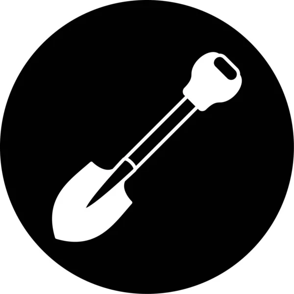 Shovel Vector Glyph Icon Design — Stock Vector