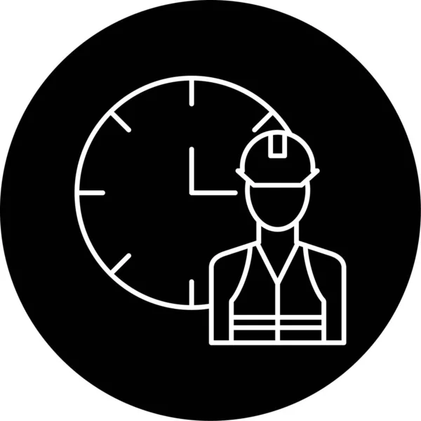 Working Hours Vector Glyph Icon Design — Image vectorielle