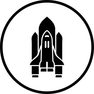 Uzay gemisi. Web simgesi basit illüstrasyon