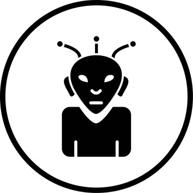 Bir uzaylı simgesinin vektör çizimi