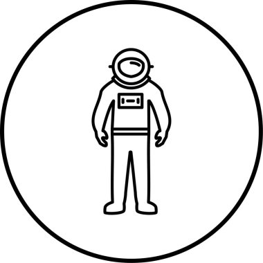 Astronot. Web simgesi basit illüstrasyon