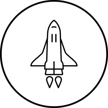 Uzay gemisi. Web simgesi basit illüstrasyon