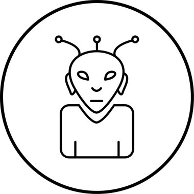 Bir robot simgesinin vektör illüstrasyonu