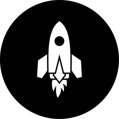 roket simgesi, vektör illüstrasyonu