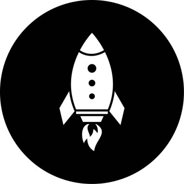 roket simgesi, vektör illüstrasyonu