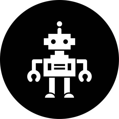 Bir robot simgesinin vektör illüstrasyonu