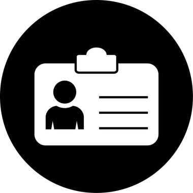 Kimlik kartı simgesi, vektör illüstrasyonu