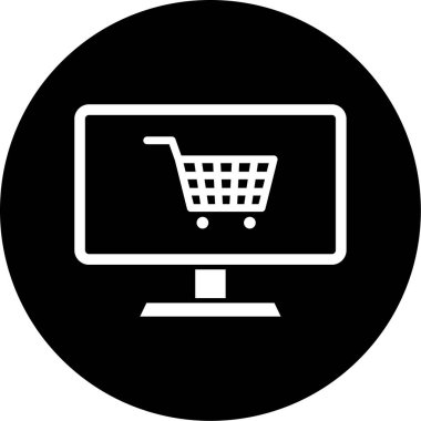 çevrimiçi alışveriş simgesi, vektör illüstrasyonu