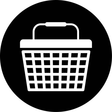 Alışveriş sepeti simgesi, vektör illüstrasyonu