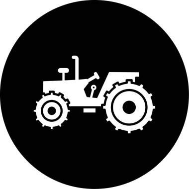Traktör simgesi, vektör illüstrasyonu