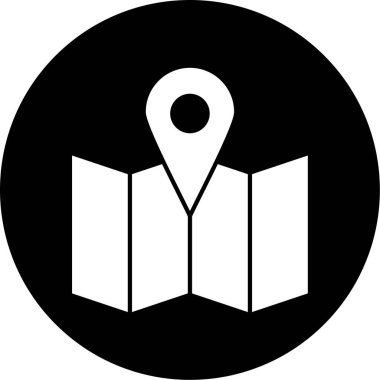 Harita. Web simgesi basit illüstrasyon