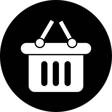 Alışveriş sepeti simgesi, vektör illüstrasyonu