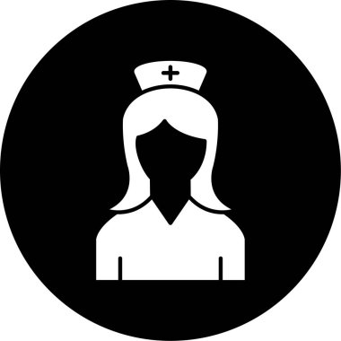 Hemşire simgesinin vektör illüstrasyonu