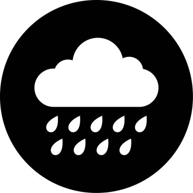 Yağmurlu bir hava. Web simgesi basit tasarım