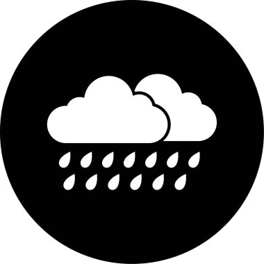 Yağmurlu bir hava. Web simgesi basit tasarım