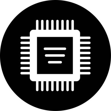 Bir Cpu simgesinin vektör illüstrasyonu