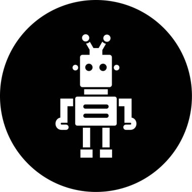 Bir robot simgesinin vektör illüstrasyonu