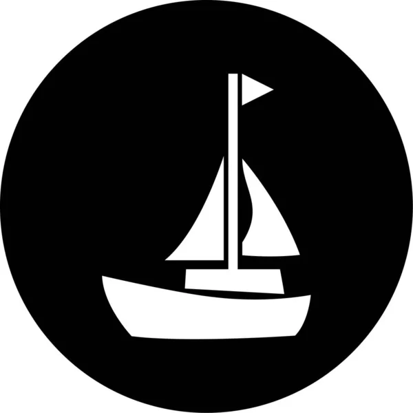 Illustrazione Vettoriale Icona Della Barca Vela — Vettoriale Stock