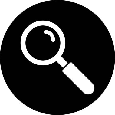 Büyütme cam simgesi, vektör illüstrasyonu