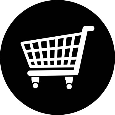 Alışveriş arabası simgesi, vektör illüstrasyonu