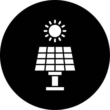 Güneş enerjisi simgesinin vektör illüstrasyonu