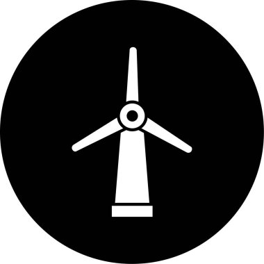 Rüzgar türbini simgesinin vektör çizimi
