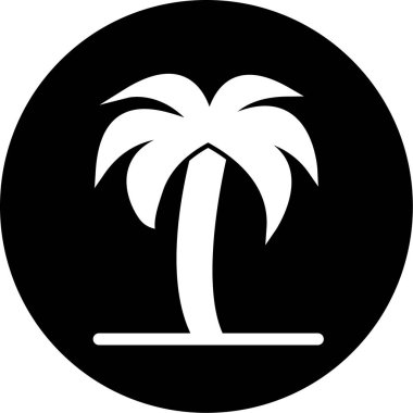 Moda Biçimli Palmiye Ağacı Simgesi İzole Arkaplan