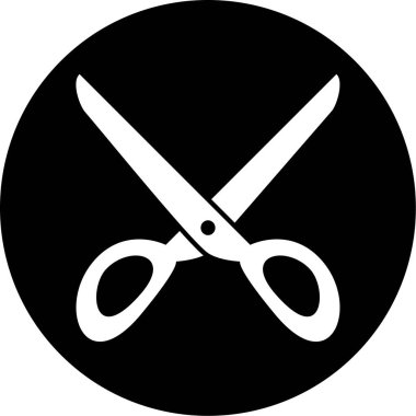 Beyaz arkaplanda makas simgesi