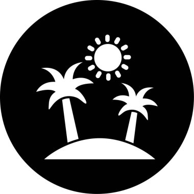 Moda tarzı izole edilmiş arkaplanda palmiye ağaçları simgesi