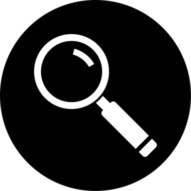 Büyüteç simgesi beyaz arkaplanda izole edilmiş. vektör illüstrasyonu