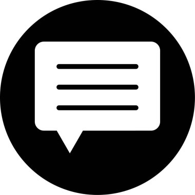 Sohbet balonu simgesi, vektör illüstrasyonu