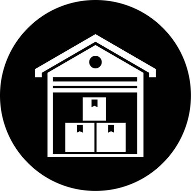 Bir depo simgesinin vektör illüstrasyonu