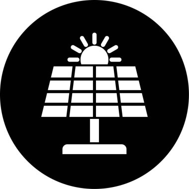 Güneş enerjisi simgesinin vektör illüstrasyonu