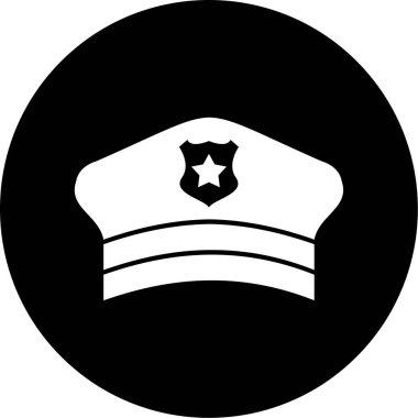 Polis şapkası ikonu. vektör illüstrasyonu