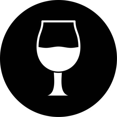 Şarap kadehi simgesinin vektör illüstrasyonu