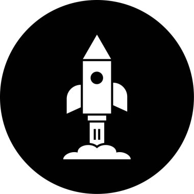 roket simgesi, vektör illüstrasyonu