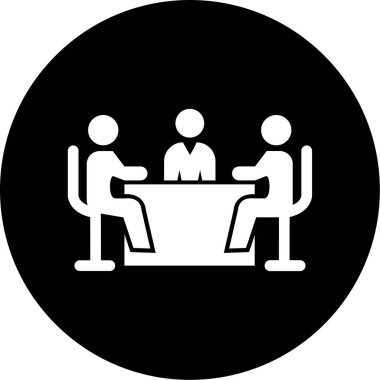 İnsanların vektör illüstrasyonu ve toplantı simgesi