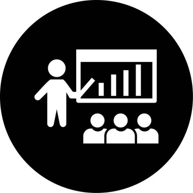 Kişisel ve ticari kullanım için iş sunum simgesi.