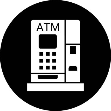 ATM 'de. Web simgesi basit illüstrasyon