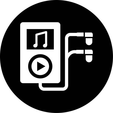 müzik çalar ikon vektör illüstrasyonu